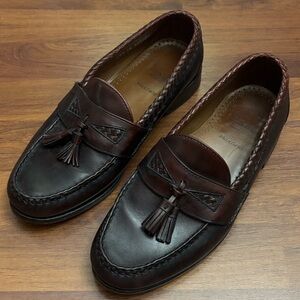 Allen Edmonds Maxfield Brown Leather Penny Loafers Tasseled Dress Shoes Size 8.5